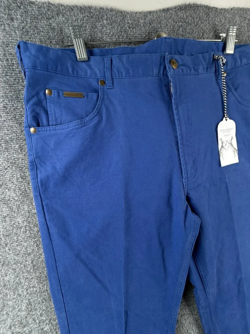 NWT Peter Christian 38x30 Vibrant Blue Chino Pants Cotton Spandex MT33 Men